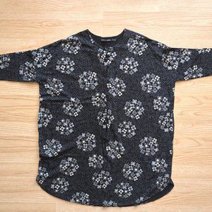 Gudrun Sjoden 3/4 Pattern Oversized Tunic Blouse Top, Size S